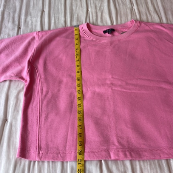 NWT J. Crew University Terry Cropped Crewneck Sweatshirt - Size Small pink - Picture 8 of 12